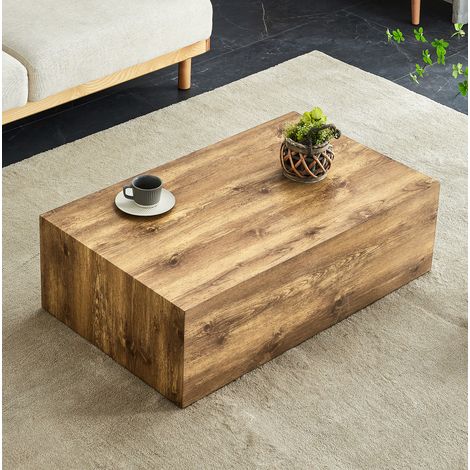 Couchtisch Holzoptik 90x50 cm MDF bis 100 kg belastbar OKMYHOME (1/5)