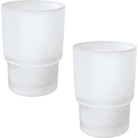 Gobelet à brosse à dents, lot de 2 gobelets en verre de rechange pour porte-brosse à dents mural, gobelet pour bain de bouche, accessoires de salle de bain (1/5)