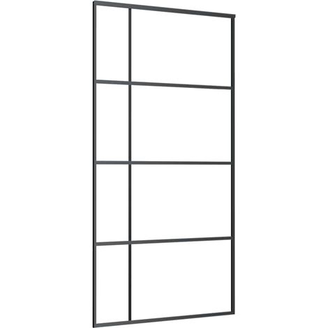 Maison Exclusive - Puerta corredera ESG vidrio y aluminio negra 1