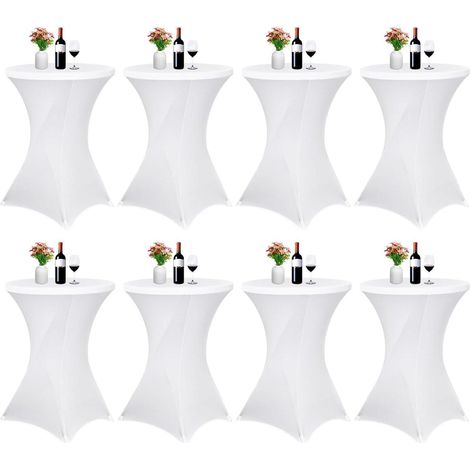 Stehtisch Husse 8er Set Stretch Wei&xDF 80&xD7110cm(8Pcs) (1/5)
