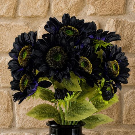Pack of 6 x 88cm Purple Artificial Sunflower - 18 heads - Premium Quality (1/5)