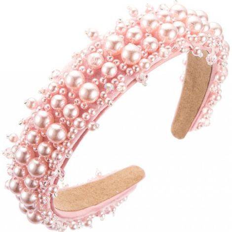 Fascia per capelli con cristalli rosa, tiara decorativa da sposa