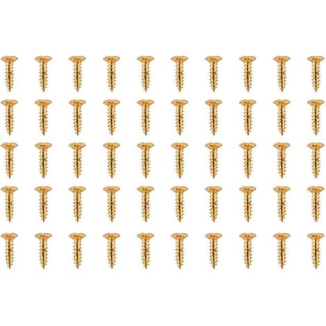 50x Guitar Bass Screws Parts for Scratchplates Pickguard, Gold-- (1/5)