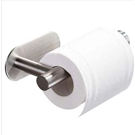PA Toilettenpapierhalter, kein Bohren erforderlich, für Badezimmer und WC, Edelstahl SUS304, gebürstetes Nickel (Silber) (1/4)