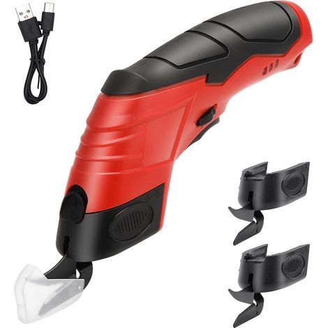 Ej.Life Ciseaux Electrique, 4.2V Ciseaux Couture 2000 Mah Coupe Fil Couture Coupe Carton Ciseauxs Electrique Tissu Couture Avec 2 Tranchantes Pour Papier Carton Moquette Cuir Feutre (1/5)