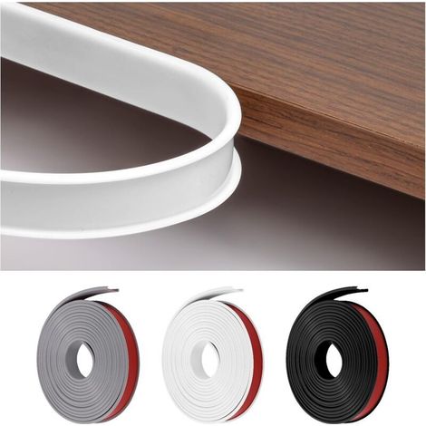 SNQ – Bande de chant en TPE flexible – Protection de bord de meubles – Adhésif fort pour coins de table et portes de voiture – 5m x 18mm, blanc (1/5)