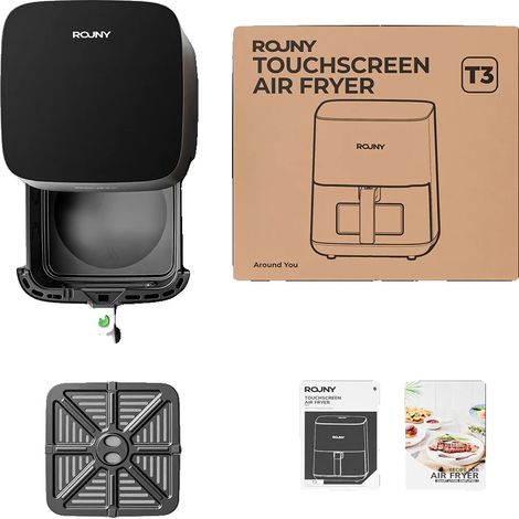 Friteuse à air, capacité de 5L, contrôle intelligent de la température, Argent, 220V (1/2)