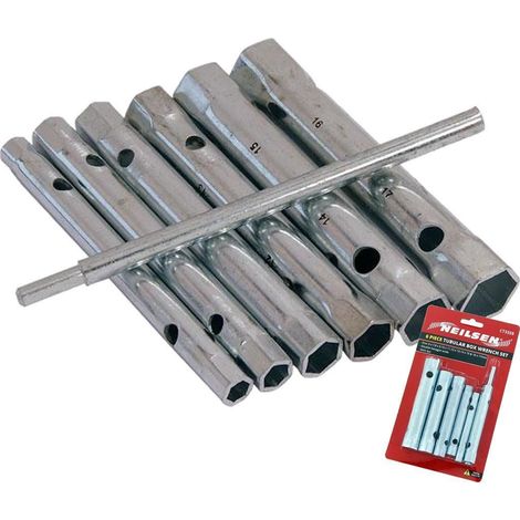 Neilsen 6pc Tubular Box Wrench Set Long Tube Spanner Plumber Mechanic 6mm-17mm