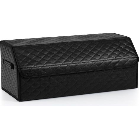 COSTWAY Organisateur de Coffre de Voiture avec Couvercle & Poignée, 51 L Boîte de Rangement Pliable avec Séparateur Amovible, Boîte de Classement avec Compartiments pour SUV, Camping (Matelassé) (1/5)
