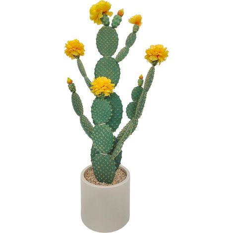 Cactus artificiel réaliste haut en pot – Plante cactus faux résistant UV – Décoration intérieure/extensionérieur salon, chambre, bureau, jardin (1/5)
