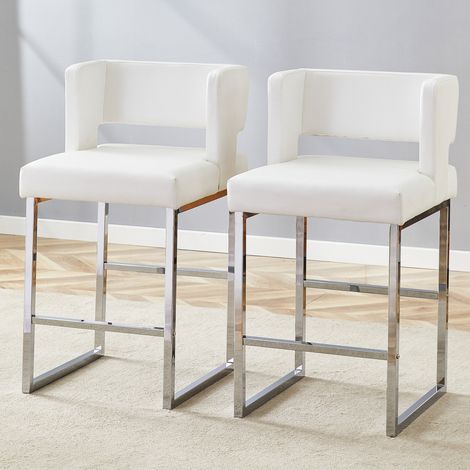 Chaise salle a manger nordique 91 cm métal blanc OKMYHOME (1/5)