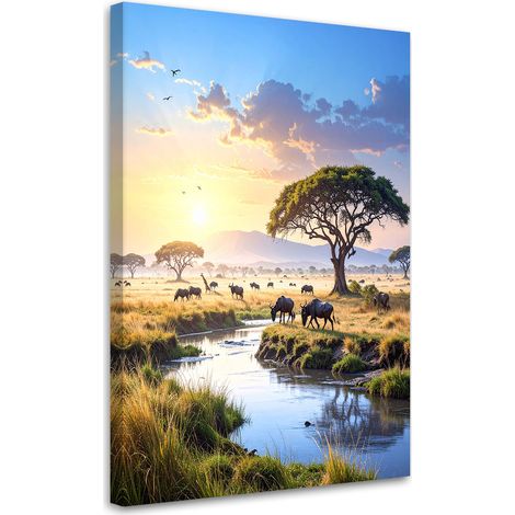 Cuadro en Lienzo Animales africanos sabana naturaleza 20x30 (1/5)