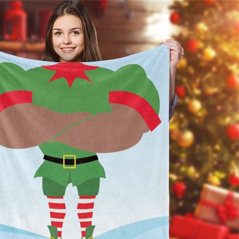 Personalisierte Weihnachtsdecke 120x150cm, 2er-Set, festliches Muster und garantierte Weichheit für Ihre Partydekoration. (1/3)