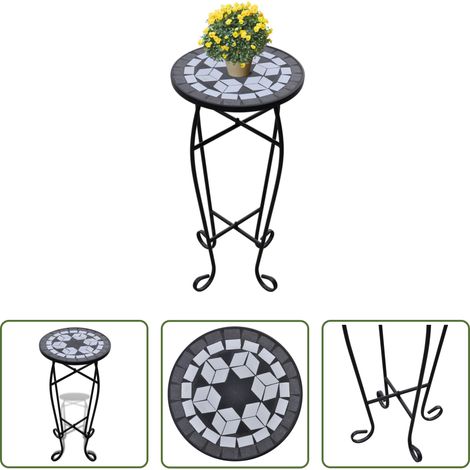 Table de balcon -  Table d'appoint Mosaïque Noir et blanc (1/5)