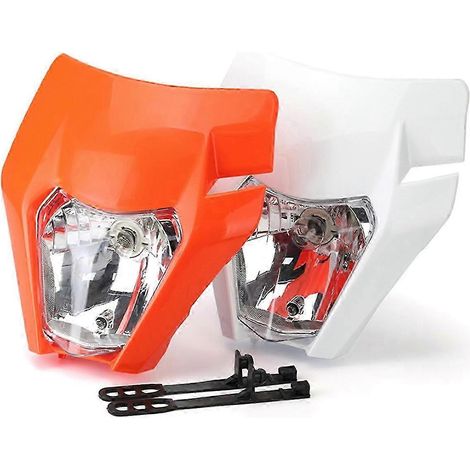 Phare avant modifié pour moto KTM EXC125 EXC250, blanc, pour autoroute