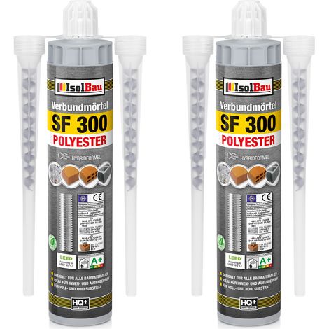 Verbundmörtel SF 300 Injektionsmörtel 2 x 300 ml Mörtel Klebemörtel 4 x Mischer (1/5)