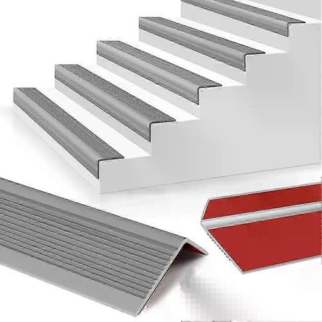 1 pièce de protection d'angle antidérapante pour escalier, en forme de L, adhésive, en PVC, pour sols extérieurs - JXLGV (1/5)