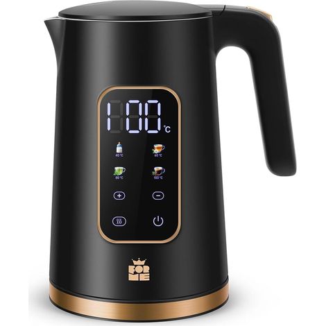 Bouilloire Electrique Inox 1,7L Contrôle de Température Réglable 40-100°C I LED Affichage de la Température I Fonction de Maintien au Chaud I Protection Anti-ébullition I Théière Sans BPA (1/5)