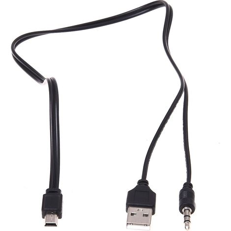 Câble audio portable mini USB 2.0 mâle 5 broches avec prise auxiliaire 3,5 mm (1/5)