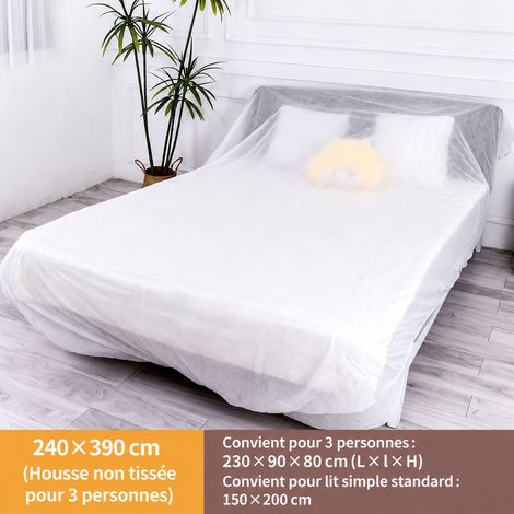 Lot de 5 housses de protection canapé 3 places non-tissé blanc 240 x 390 cm 390cm 5 réf 5853 1 × 1 × 1 cm 1,1 kg – Livraison gratuite