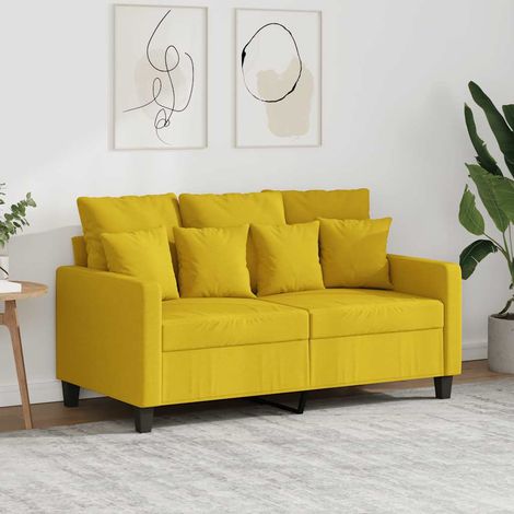 2-Sitzer-Sofa Hellgelb 120 cm Stoff
