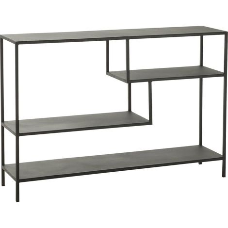 Étagère basse métal noir à niveaux irréguliers style contemporain - Noir mat contemporain (1/5)