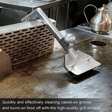 Grattoir à barbecue en acier inoxydable, lame de rechange pour barbecue, outil de nettoyage robuste pour barbecue d'extérieur (1/5)