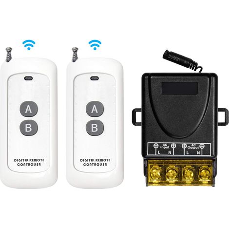 Commutateur à Distance sans Fil, AC 110V/220V/230V/240V RF Interrupteur télécommandé, 433 MHz récepteur de Module RF sans Fil pour Pompe à Eau, Industries de sécurité (1/5)