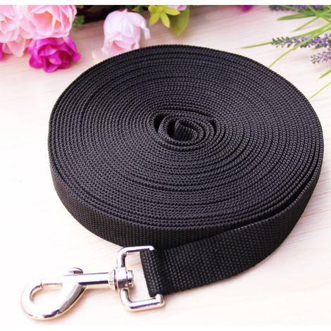 Laisse de Dressage pour Chien Longe de Chien Laisse Longue en Nylon pour Chiens de Petites à Grandes Taille -15M, Noir (1/5)