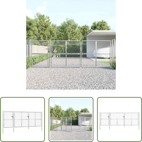 vidaXL Verzinkter Stahl - Maschen-Gartentor Silber 400x125 cm Verzinkter Stahl (1/5)