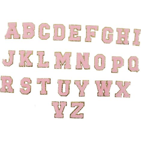 Pink Letter Patches 26 Letters Design Personalized Beautiful Iron On Patches for DIY Repairing Clothes Decoration (1/5)
