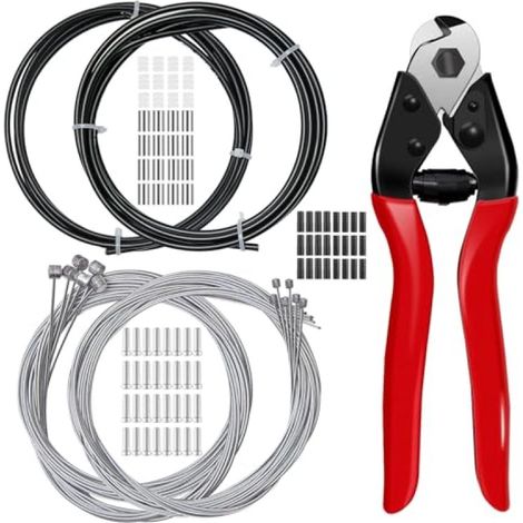 Irovami Kit câbles freins vélo 103 pièces – Inox, gaine PVC – Idéal pour route, VTT, entretien (1/5)