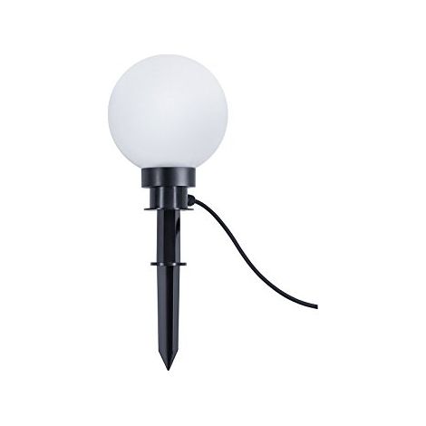 BOLO PICCHETTO SFERA DIAMETRO 20cm CON 5 METRI DI CAVO IP44 1 LUCE ATTACCO E27 BIANCO (1/4)
