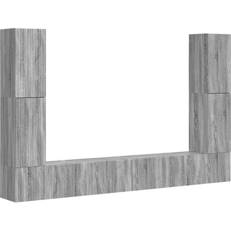 Maison Exclusive - Set mobile TV 8 pcs Grigio Sonoma Legno multistrato