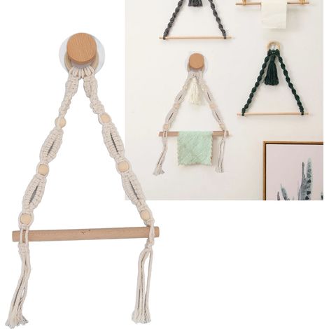 Handtuchhalter aus Seil, handgefertigt im europäischen Vintage-Stil, dekorativ, für Bad und Küche. (1/5)