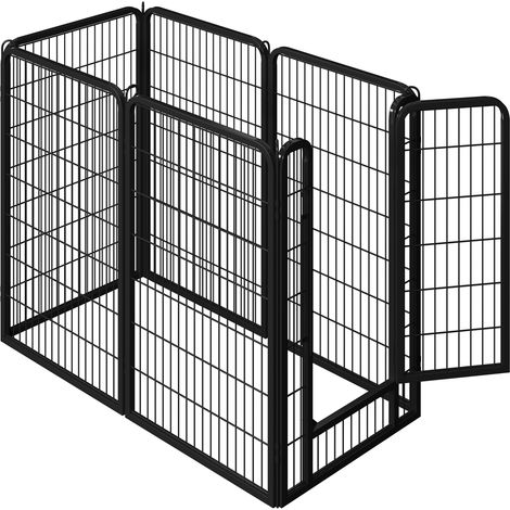 Yaheetech – Parc pour chien pliable 6 panneaux – Enclos intérieur/extérieur 71x120 cm – Métal noir avec porte – Flexible et amovible pour camping (1/5)