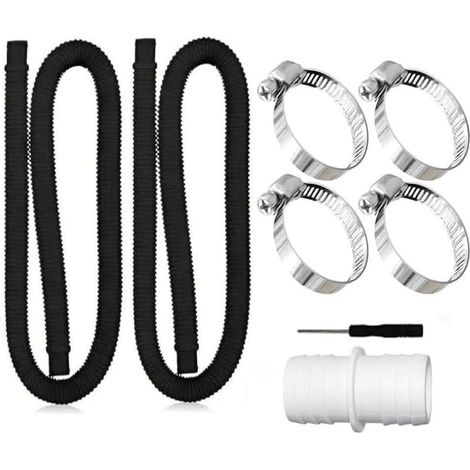 32-mm-Schwimmbadschlauch für Schwimmbadpumpen mit 4 Sicherheitsclips und 1 Schlauchverbinder, 150 cm und 32-mm-Schwimmbadschlauch für Filterpumpe und Schwimmbad (1/5)