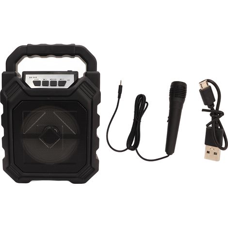 Enceinte Bluetooth portable 4 pouces avec micro, kit karaoké noir pour fête à domicile, mariage, camping. (1/5)