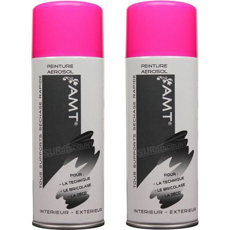 Lot de 2 bombes de peinture - rose fluo - AMT (1/2)