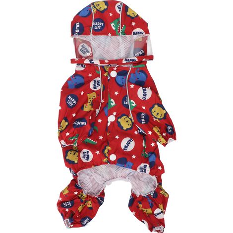 Manteau imperméable réfléchissant à capuche pour chien, imperméable, 4 pattes, veste de pluie pour animaux de compagnie, Poncho pour la plupart des chiens S (1/5)
