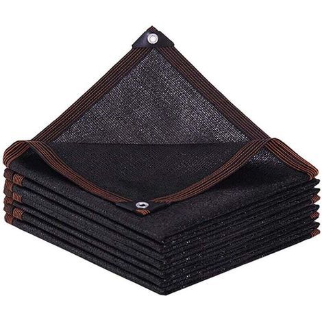 Filet pare-soleil rectangulaire à œillets pour balcon, serre, jardin, pergola, terrasse, pelouse – 3 x 5 m – Noir (1/4)