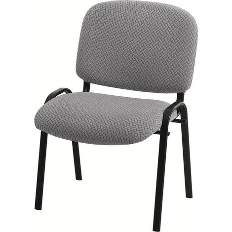 Juego de fundas para silla de 2 piezas con diseño en forma de T, de jacquard con costura dividida, de tela antideslizante - gris (1/5)
