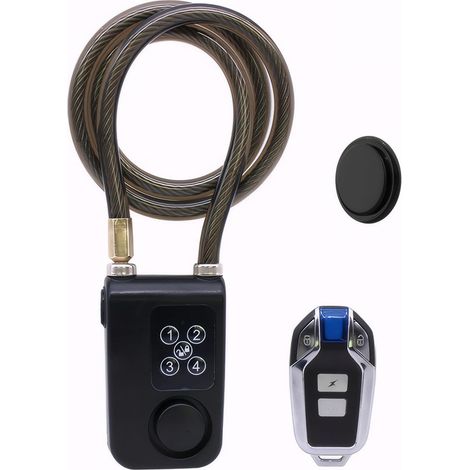 Verrou d'alarme étanche 110 dB Alarme antivol puissante avec traceur GPS 45,7 m Télécommande pour vélo, moto, scooter (1/5)