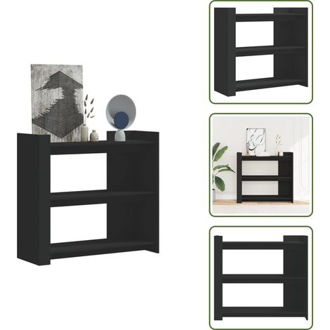 The Living Store Table console noir 100x35x90 cm bois d'ingénierie - Table Basse - Meuble D'entrée - Table D'appoint - Table Console - Mobilier Intérieur (1/5)