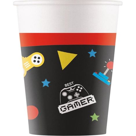 Bicchieri di carta GAME Gaming Console 200 ml 8 pezzi.