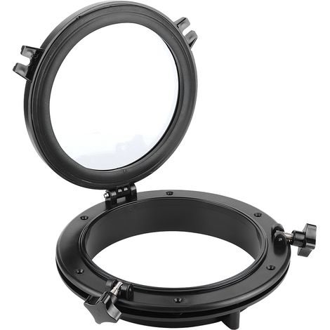 Hublot rond noir de 10 pouces, matériau Starlint, conception universelle, convient aux camping-cars, yachts, etc. (1/5)
