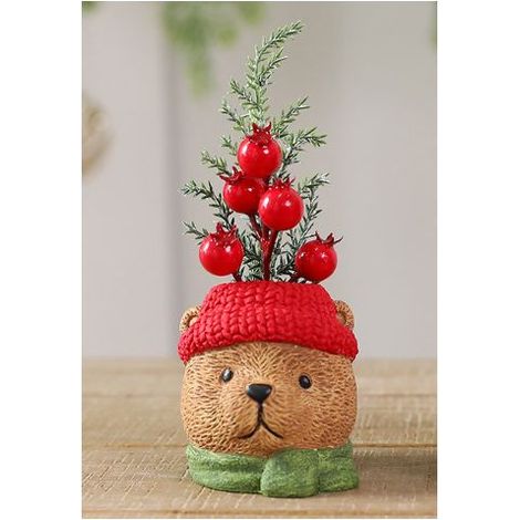 Weihnachtlicher Anhänger aus Kunstharz, Motiv: Weihnachtsbär, 16 cm, Weihnachtsdekoration. (1/5)