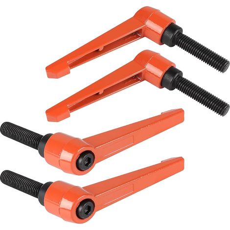 verstellbare Spanngriffe M10–40 mm, Schrauben mit Spanngriff M10, Schnellspannhebel aus Stahl, Orange (1/5)