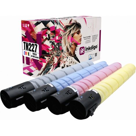 Tóner Inkdigo TN227 compatible con Konica Minolta Bizhub C257i con certificación TÜV. (1/5)