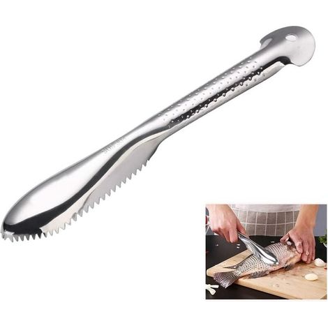 Ecailleur à Poissons, Grattoir à écailles de Poisson en 304 Acier Inoxydable (28.5 4cm)